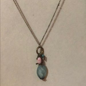 green and pink necklace